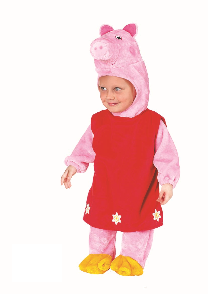 Costume Vestito Abito Travestimento Carnevale Neonata Piccola Maialina Pina 50659