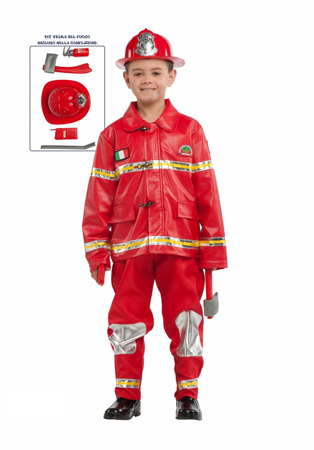 Vestito Carnevale Vigile Del Fuoco Costume Travestimento Bambino - 53850