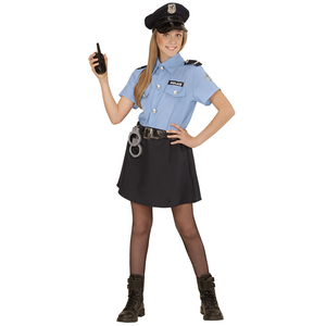 Costume Vestito Abito Travestimento Carnevale Bambina Poliziotta
