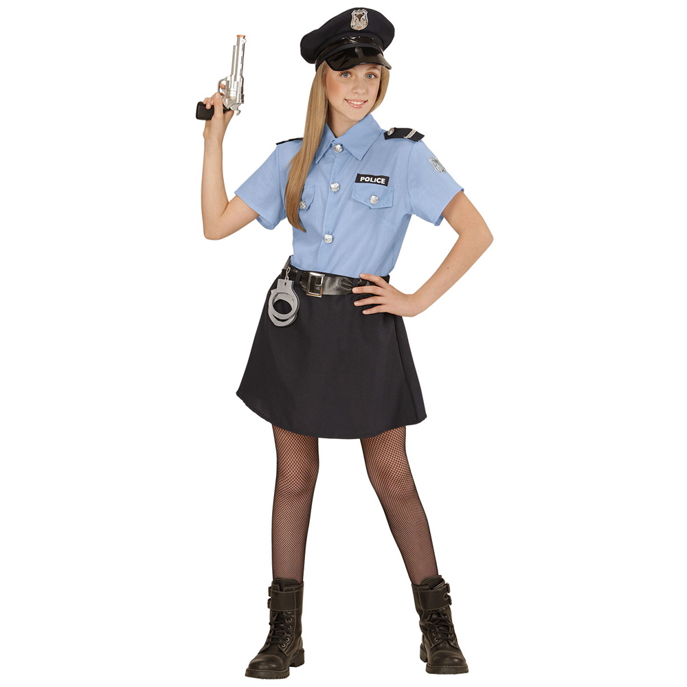 Costume Vestito Abito Travestimento Carnevale Bambina Poliziotta