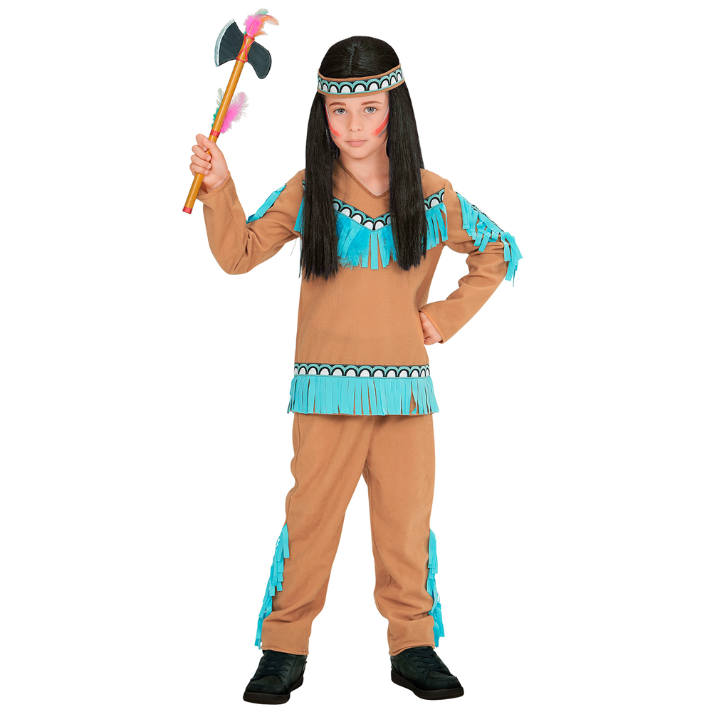 Vestito Carnevale + Accessori Indiano Casacca Pantaloni Fascia per Testa Arco 5/7 Anni Travestimento - 0667+2793b