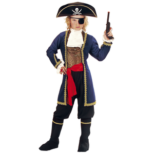 Vestito Carnevale + Accessori Pirata Dei 7 Mari Costume Cappello Pistola 8/10 Anni Travestimento - 5560+04859
