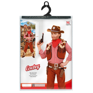 Vestito Carnevale + Accessori Cowboy Costume Cappello Pistola con Suono 5/7 Anni Travestimento - 5880+2475k+2783p