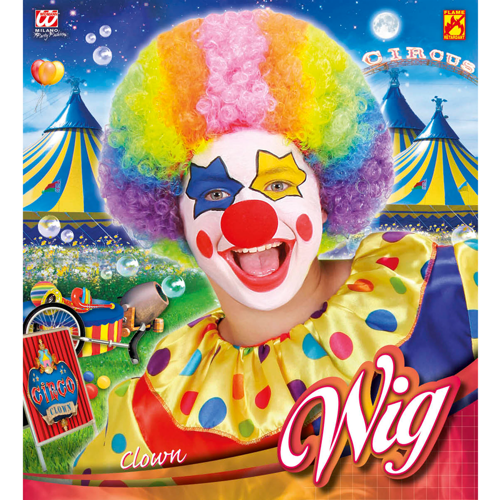 Vestito Carnevale + Accessori Clown Costume Parrucca Tromba Set Trucco con Naso 11/13 Anni Travestimento - 0257+4044n+74590+2720t