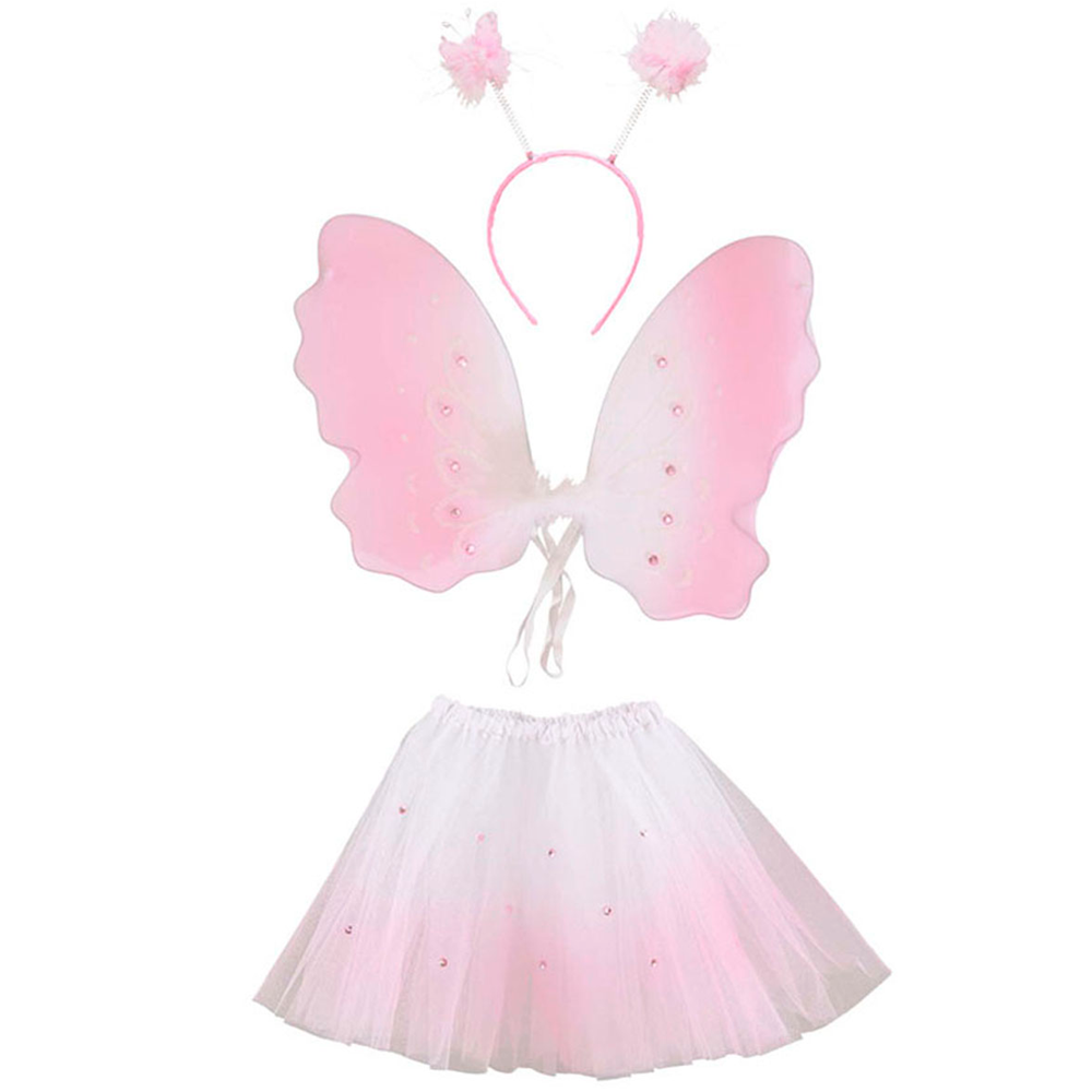 Set Farfalla Accessori Ali Cerchietto Gonna Vestito Travestimento Carnevale Bambina