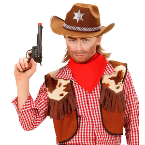 Vestito Carnevale + Accessori Cowgirl Costume Cappello Pistola Travestimento (5/7 Anni)