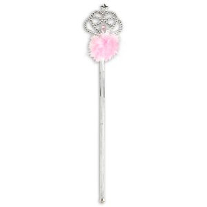 Bacchetta Scettro con Marabou Rosa Accessori per Abito Vestito Travestimento Carnevale Bambina