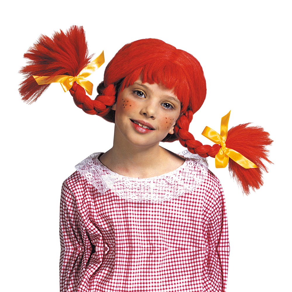 Parrucca Bambina Giocosa con Trecce Accessorio Travestimento Cosplay Pippi Calzelunghe Feste - 6288m