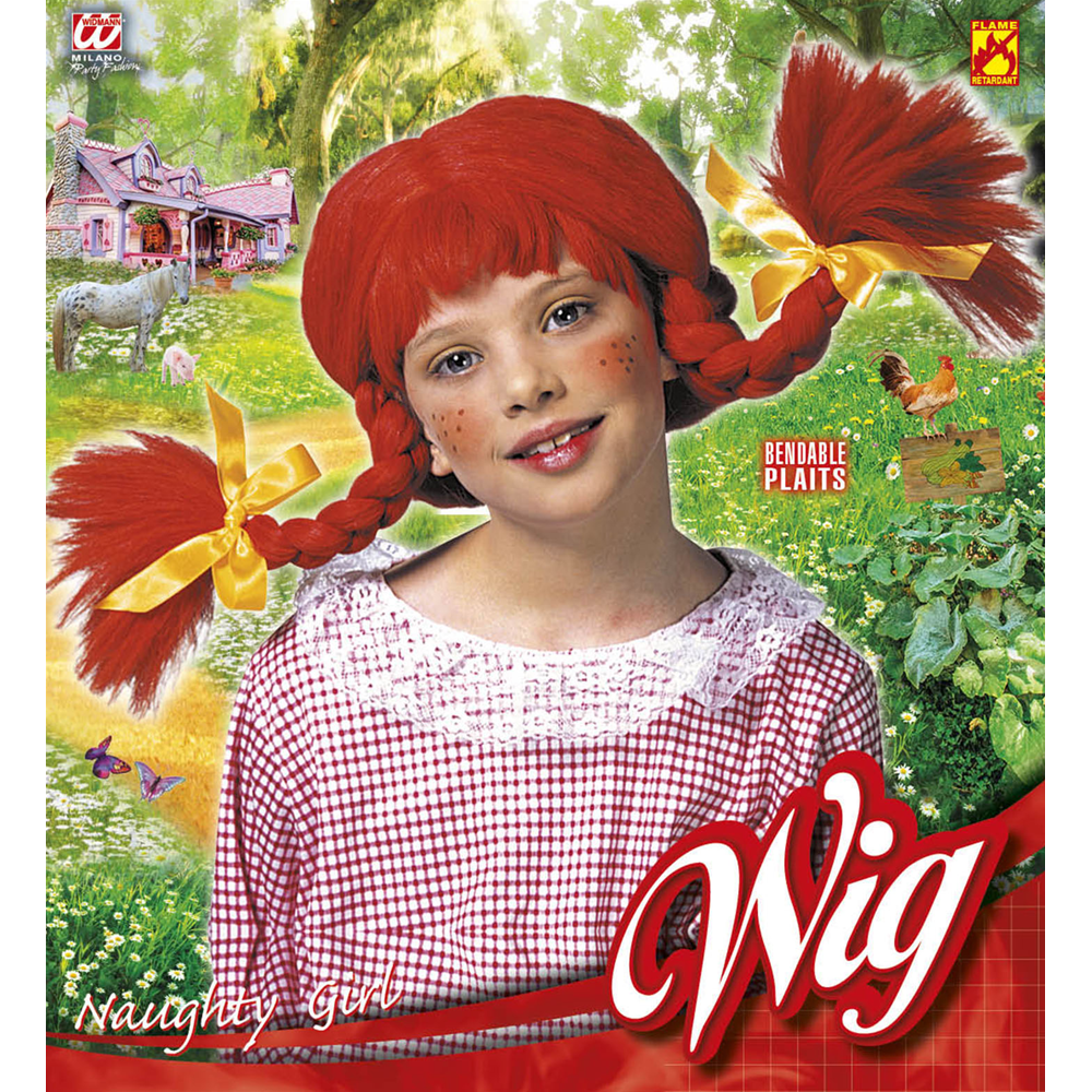 Vestito Carnevale + Accessori Naughty Girl Pippi Costume Parrucca Calze 11/13 Anni Travestimento - 3607+01234+6288m