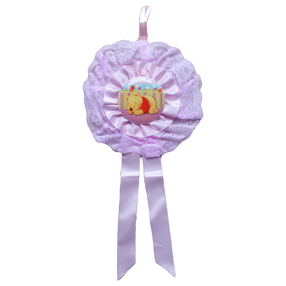 Fiocco Nascita Coccarda Femminuccia Rosa Winnie the Pooh - D093800