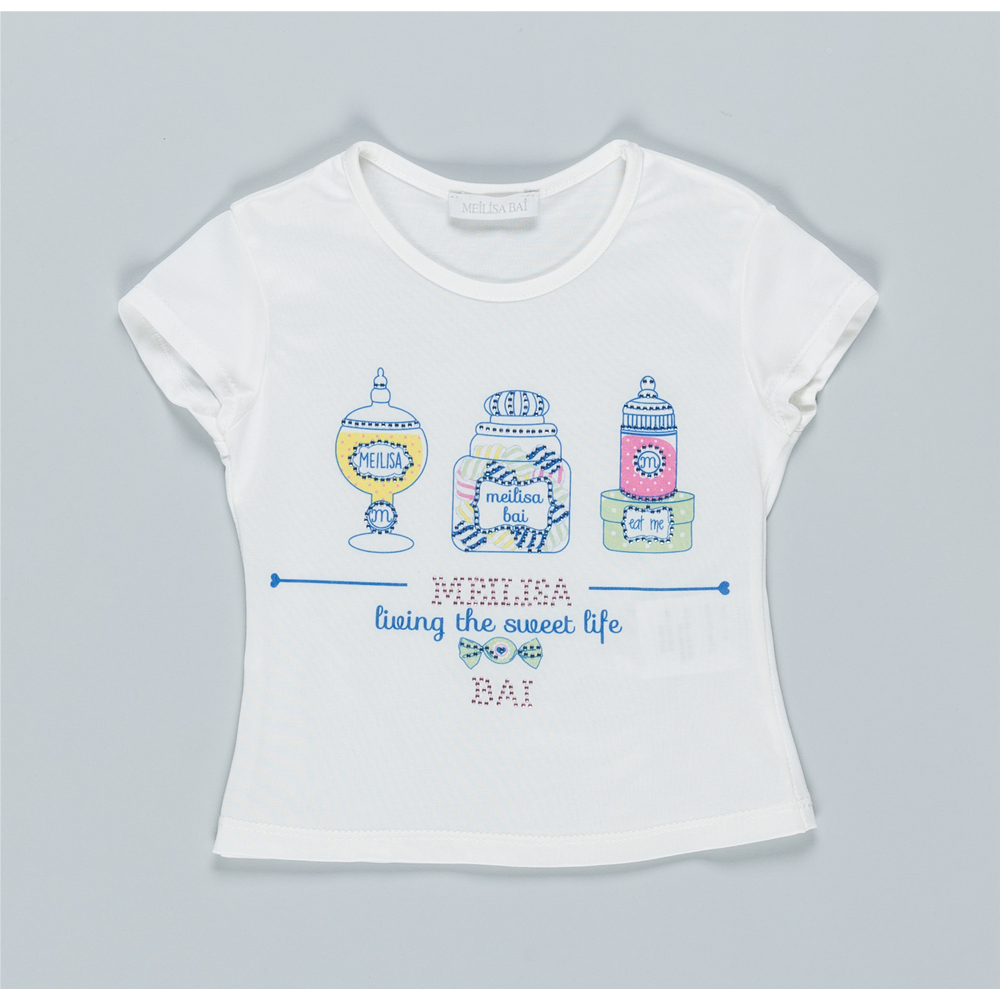 T-Shirt Maglietta Meilisa Bai Bambina Baby Taglie 3/7 Anni - Fl1073