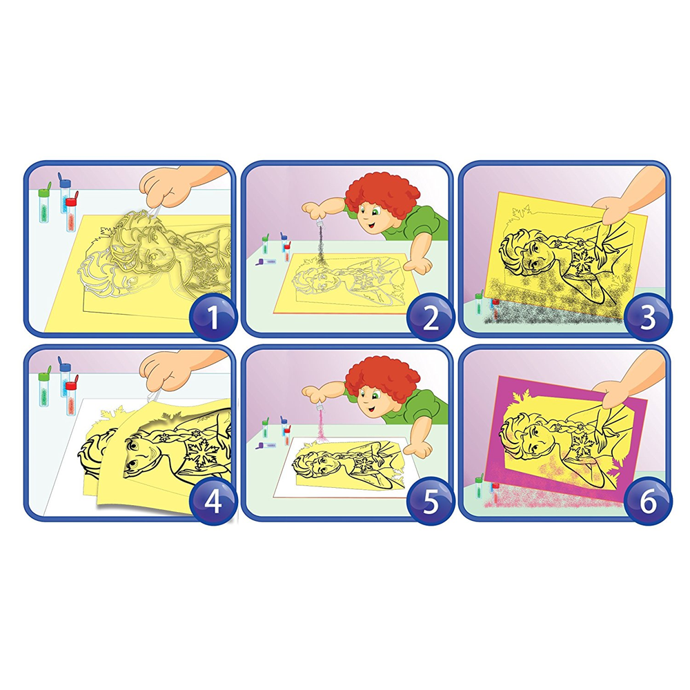 Set Gioco Cars Saetta Mcqueen DISNEY Bambino Immagini di Sabbia 2 in 1 Immagini da Colorare con Sabbia Colorata - Ds-28