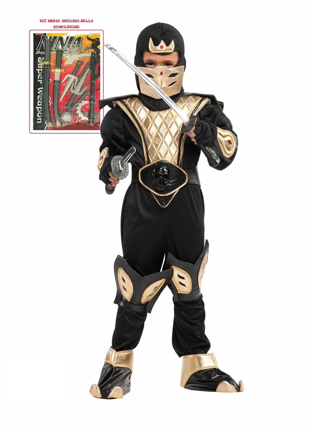 Vestito Carnevale Ninja Kombat Costume Travestimento Bambino - 53181