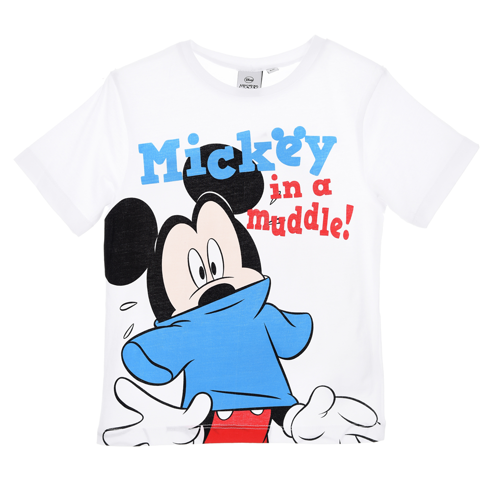 T-Shirt Maglietta Topolino Mickey Mouse DISNEY Bambino Ragazzo Sun City Taglie 3/8 Anni - Er1424bianco