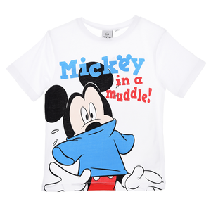 T-Shirt Maglietta Topolino Mickey Mouse DISNEY Bambino Ragazzo Sun City Taglie 3/8 Anni - Er1424bianco