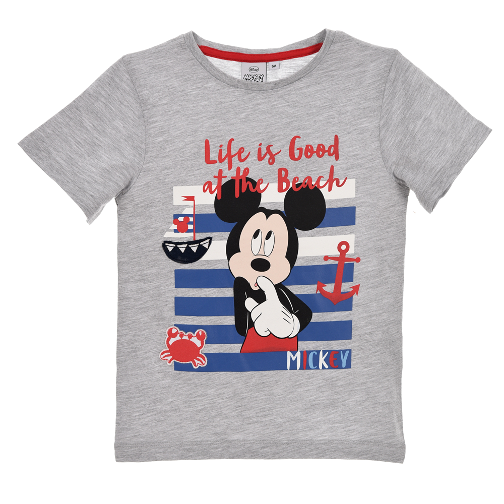 T-Shirt Maglietta Topolino Mickey Mouse DISNEY Bambino Ragazzo Sun City Taglie 3/8 Anni - Er1426grigio