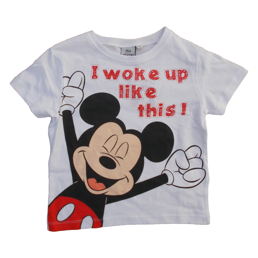 T-Shirt Maglietta Mickey Mouse Topolino Bambino Ragazzo Sun City Taglie 3/8 Anni - Er1425bianco