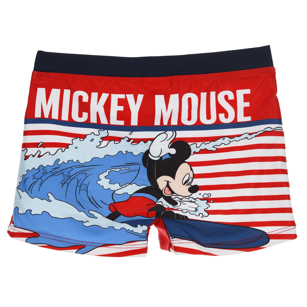 Costume Mare Topolino Mickey Mouse Parigamba Pantaloncino Bambino Taglie 3/8 Anni - Er1961rosso
