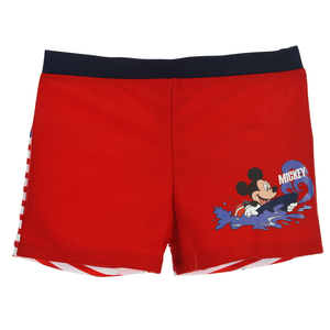 Costume Mare Topolino Mickey Mouse Parigamba Pantaloncino Bambino Taglie 3/8 Anni - Er1961rosso