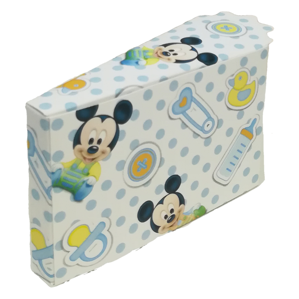 Bomboniera Astuccio Fetta di Torta Topolino Baby DISNEY Scatolina Kit 10 Pezzi Senza Confetti