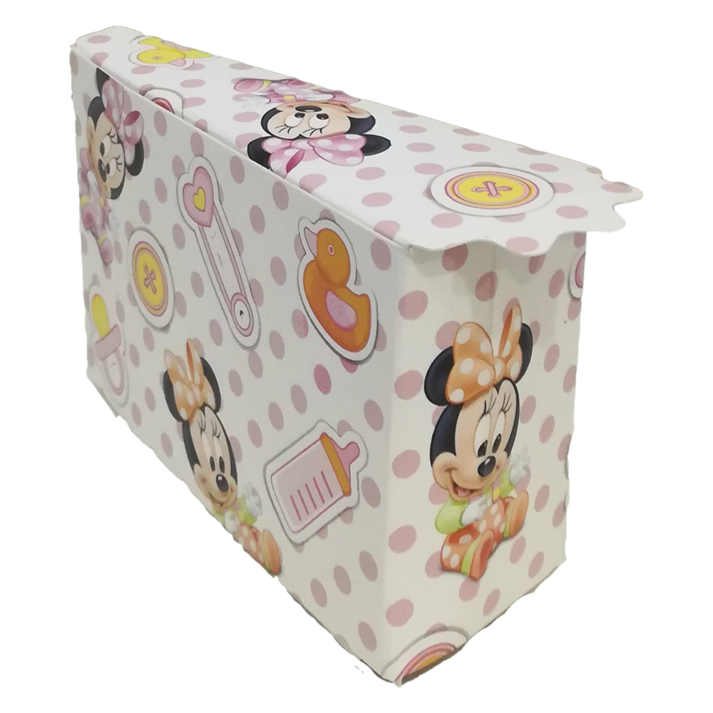 Bomboniera Astuccio Fetta di Torta Minnie Baby DISNEY Scatolina Kit 10 Pezzi Senza Confetti