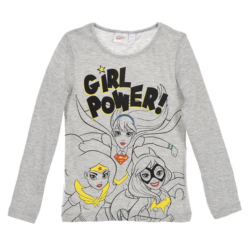 T-Shirt Superman Super Girl Maglietta Bambina Sun City Taglie 4/10 Anni - Rh1388grigio