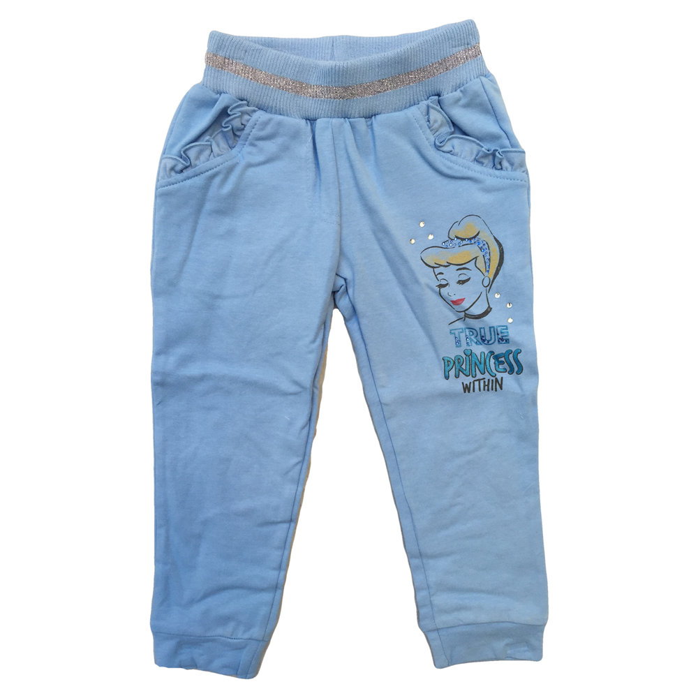Pantalone Tuta Principesse DISNEY Bambina Sun City Taglie 3/6 Anni - Rh1407celeste