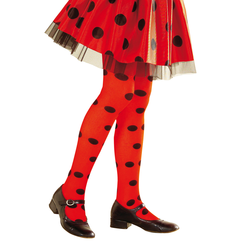 Calze Collant Coccinella Pois 40 Denari Accessori Abito Travestimento Vestito Carnevale - 0124/c