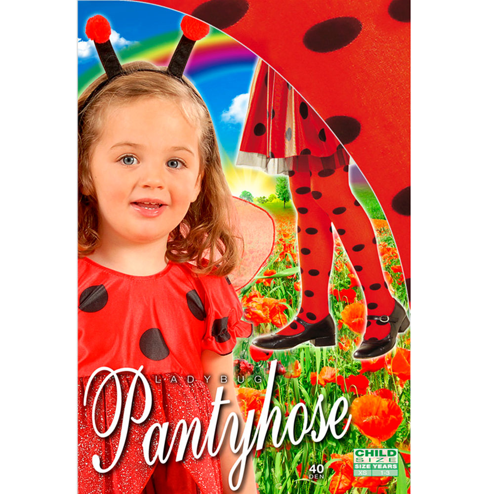 Calze Collant Coccinella Pois 40 Denari Accessori Abito Travestimento Vestito Carnevale - 0124/c