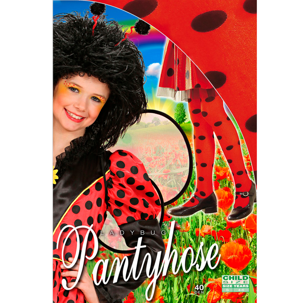 Calze Collant Coccinella Pois 40 Denari Accessori Abito Travestimento Vestito Carnevale - 0124/c