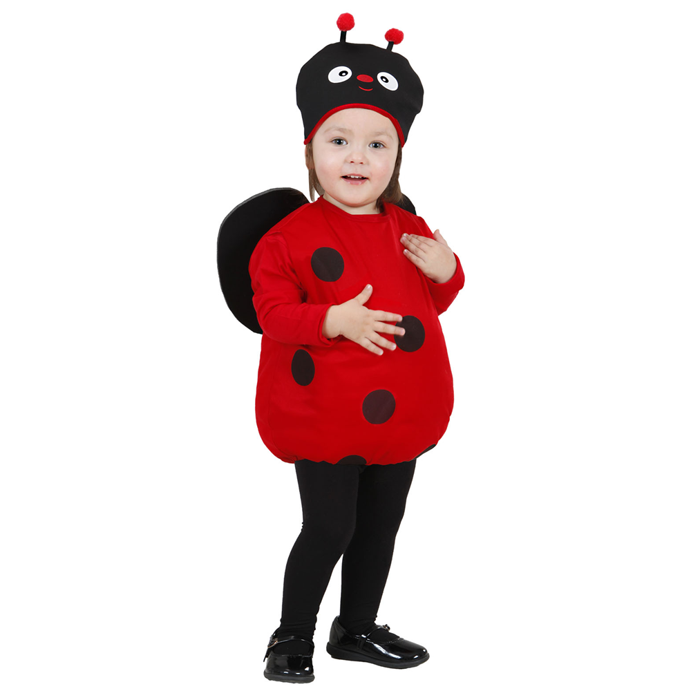 Costume Vestito Abito Travestimento Carnevale Bambina Coccinella Ladybug - 1892l