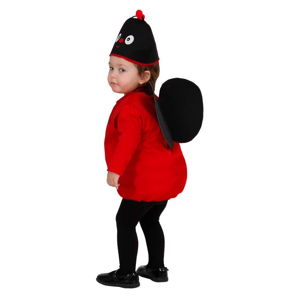 Costume Vestito Abito Travestimento Carnevale Bambina Coccinella Ladybug - 1892l