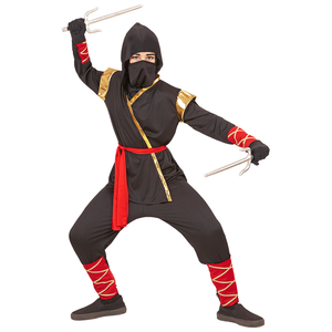 Vestito Carnevale + Accessori Ninja Costume Spada Sai 4/5 Anni Travestimento - 9681+8711s