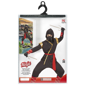 Vestito Carnevale + Accessori Ninja Costume Spada Sai 4/5 Anni Travestimento - 9681+8711s