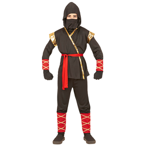Vestito Carnevale + Accessori Ninja Costume Spada Sai 5/7 Anni Travestimento - 9681+8711s
