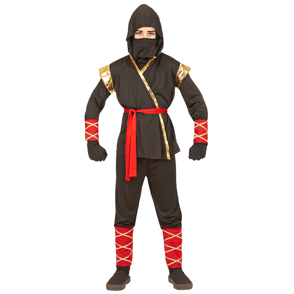 Vestito Carnevale + Accessori Ninja Costume Spada Giapponese con Fodero 11/13 Anni Travestimento - 9681+2728q