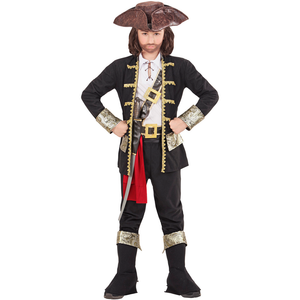 Vestito Carnevale + Accessori Capitano Pirata Costume Cappello Pistola 5/7 Anni Travestimento - 1527+04859