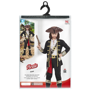 Vestito Carnevale + Accessori Capitano Pirata Costume Cappello Pistola 11/13 Anni Travestimento - 1527+04859