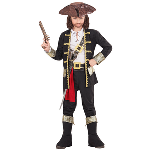 Vestito Carnevale + Accessori Capitano Pirata Costume Cappello Pistola 5/7 Anni Travestimento - 1527+04859