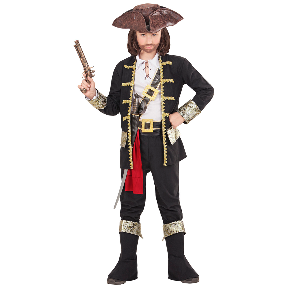 Vestito Carnevale + Accessori Capitano Pirata Costume Cappello Pistola 14/16 Anni Travestimento - 1527+04859