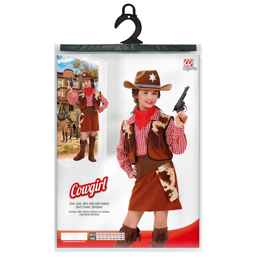 Costume Vestito Abito Travestimento Carnevale Halloween Cosplay Bambina Cowgirl - 5881