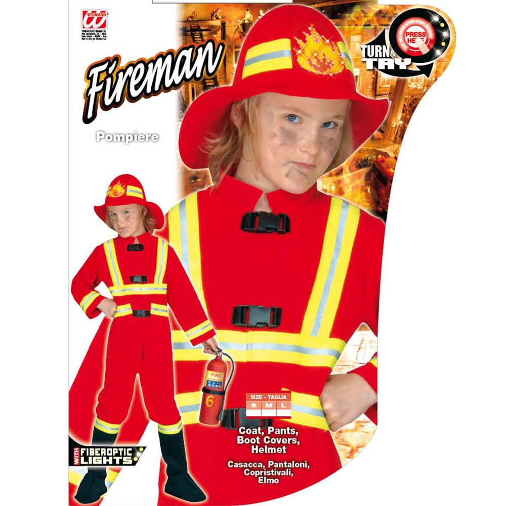 Costume Vestito Abito Travestimento Carnevale Halloween Cosplay Bambino Pompiere - 5570