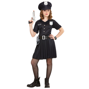 Vestito Carnevale + Accessori Poliziotta Costume Pistola Manette 5/7 Anni Travestimento - 6555+2413d+2775p