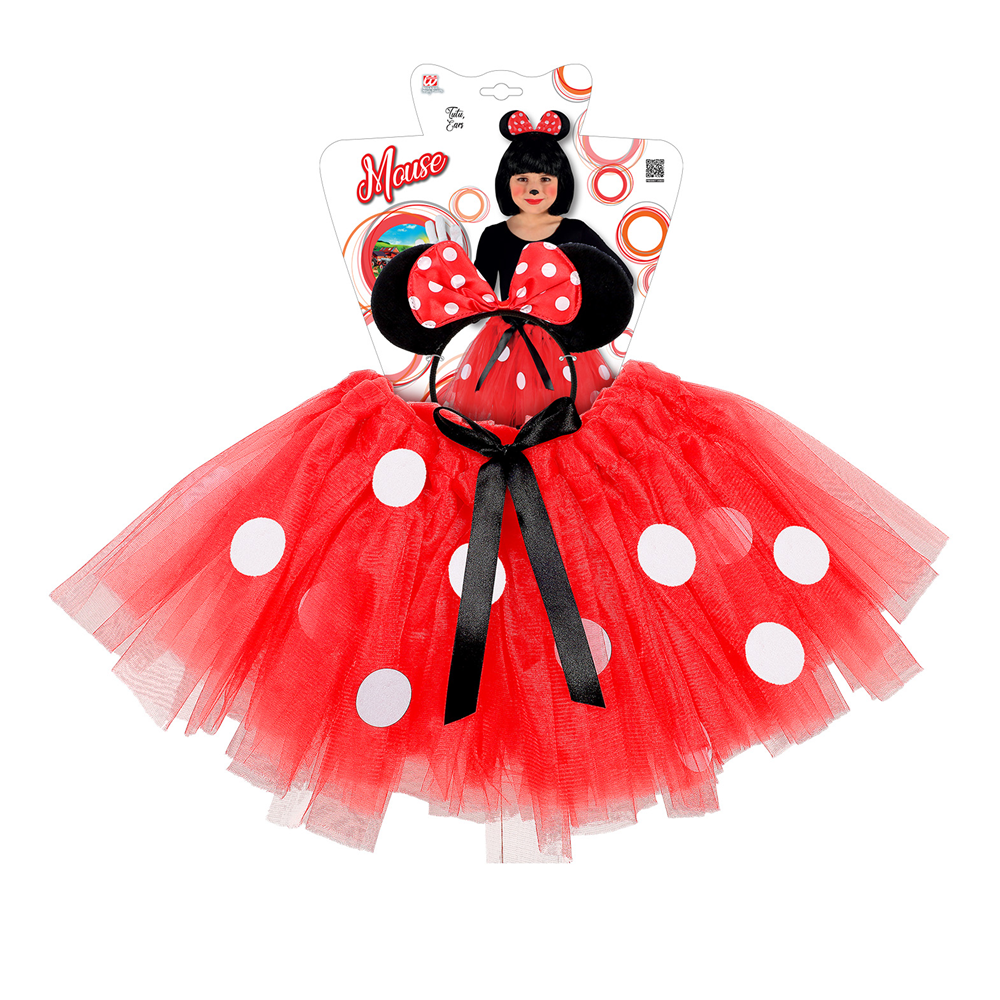 Set Topina Tutu Orecchie Accessori Vestito Travestimento Carnevale Bambina