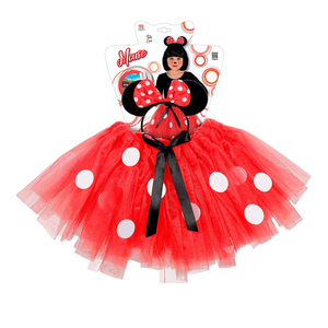 Set Topina Tutu Orecchie Accessori Vestito Travestimento Carnevale Bambina