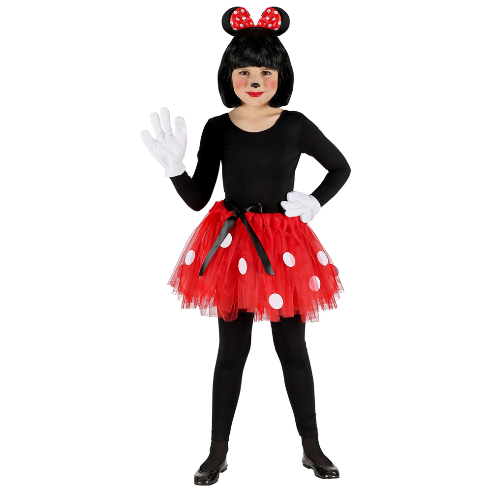 Set Topina Tutu Orecchie Accessori Vestito Travestimento Carnevale Bambina