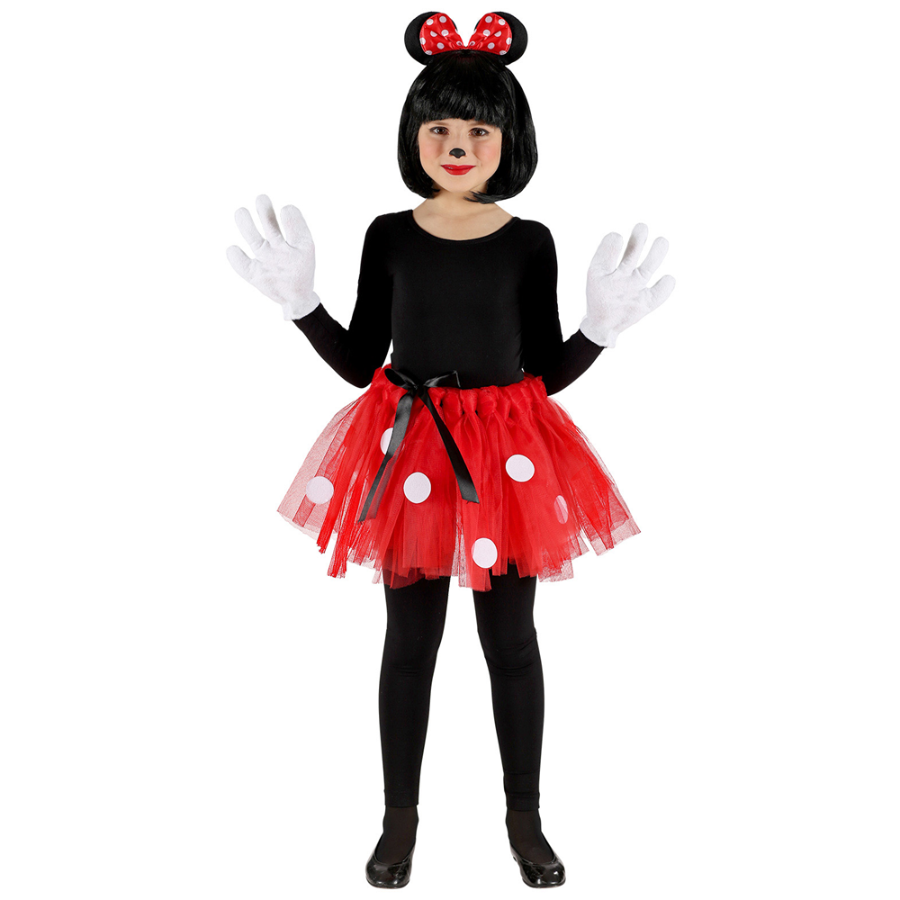 Set Topina Tutu Orecchie Accessori Vestito Travestimento Carnevale Bambina