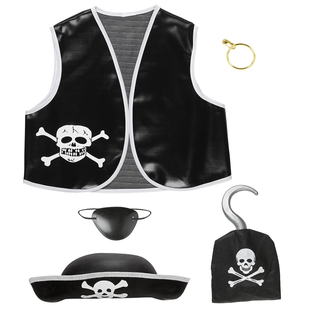 Set Travestimento Pirata Accessori Abito Vestito Carnevale Bambino