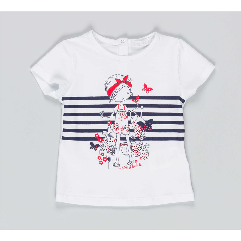 T-Shirt Maglietta Meilisa Bai Neonata Bambina Newborn Taglie 9/36 Mesi - Fl1971