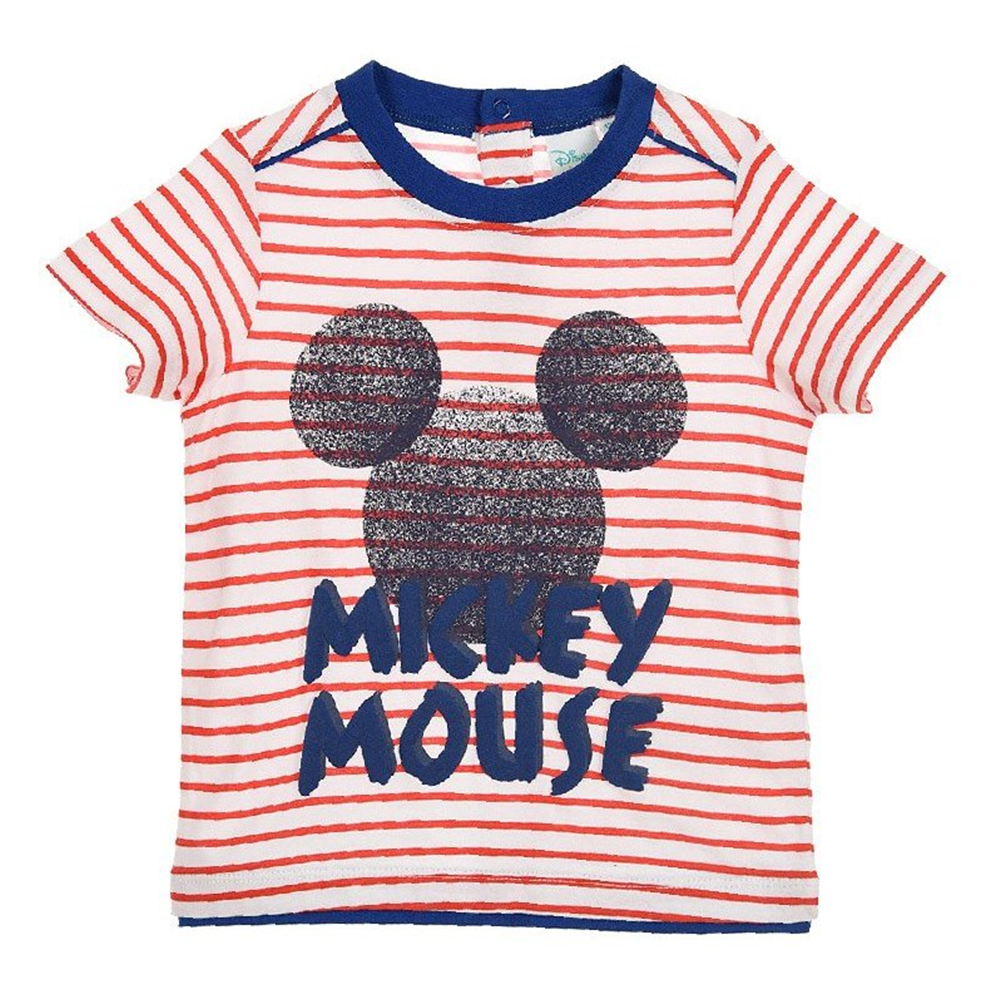 T-Shirt Maglietta Maniche Corte Topolino Mickey Mouse DISNEY Neonato Bambino Sun City Taglie 12/36 Mesi - Se0087rosso